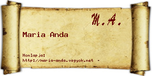 Maria Anda névjegykártya